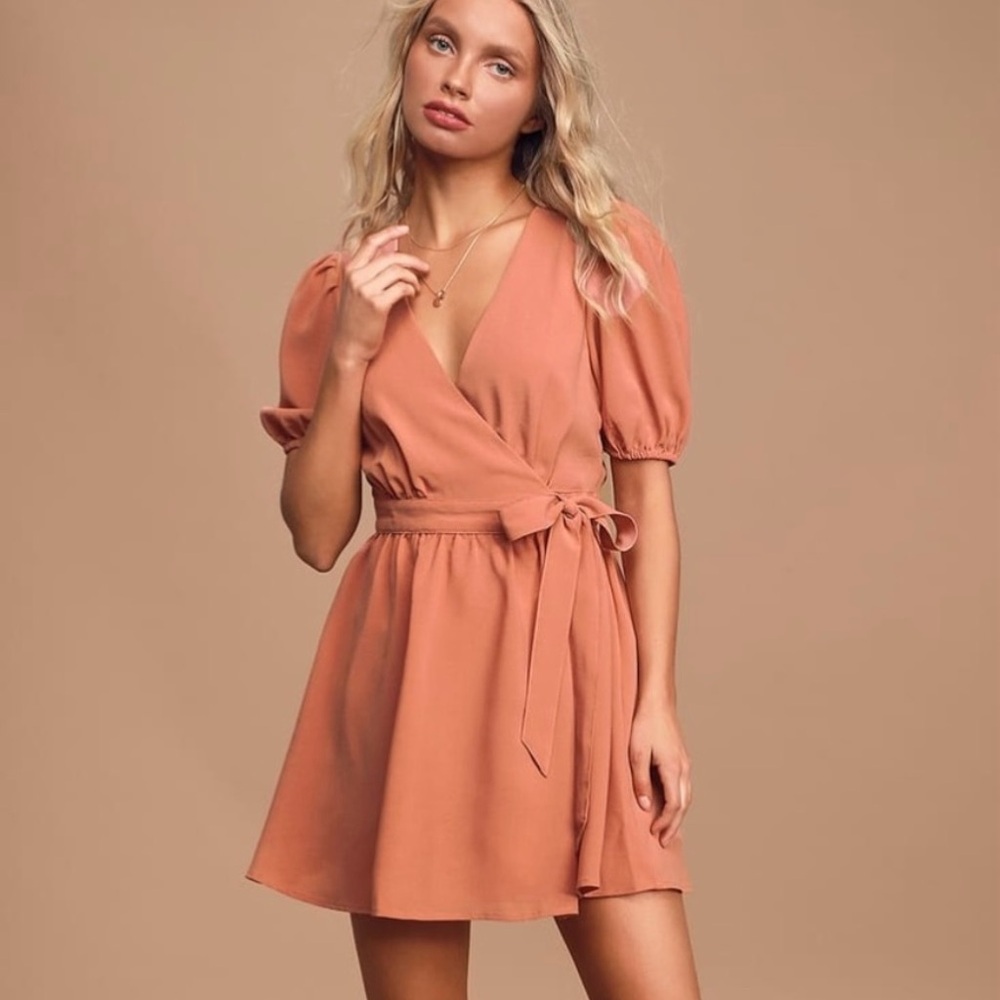 Elegant Wrap Dress in Terracotta
